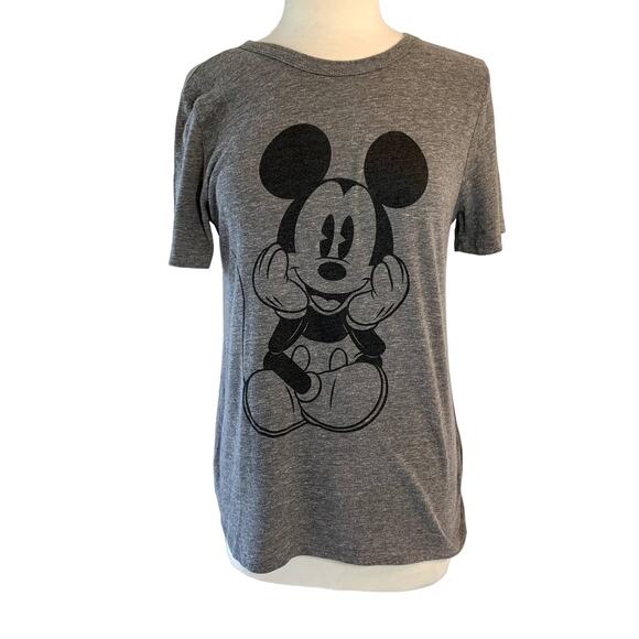 Disney Tops - DISNEY Women's Grey & Black Short Sleeve Hands in FaceTee Sz  M